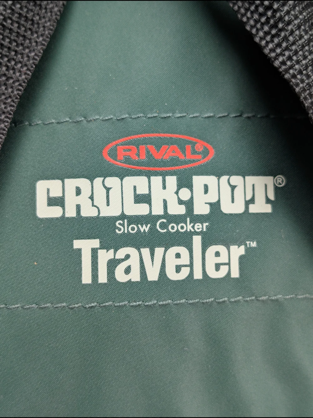 Vtg Rival Crock-Pot Traveler Insulated Bag Round 3.5 Qt Case Carrier Green
